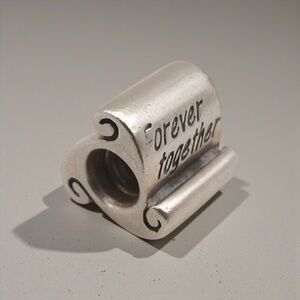 Authentic Pandora Sterling Silver Forever Together Scroll Retired Bead Charm